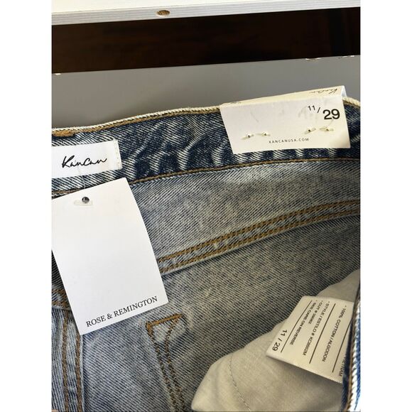 Kancan high waisted relaxed thigh tapered leg mom jeans distressed size 11 new - Picture 4 of 14